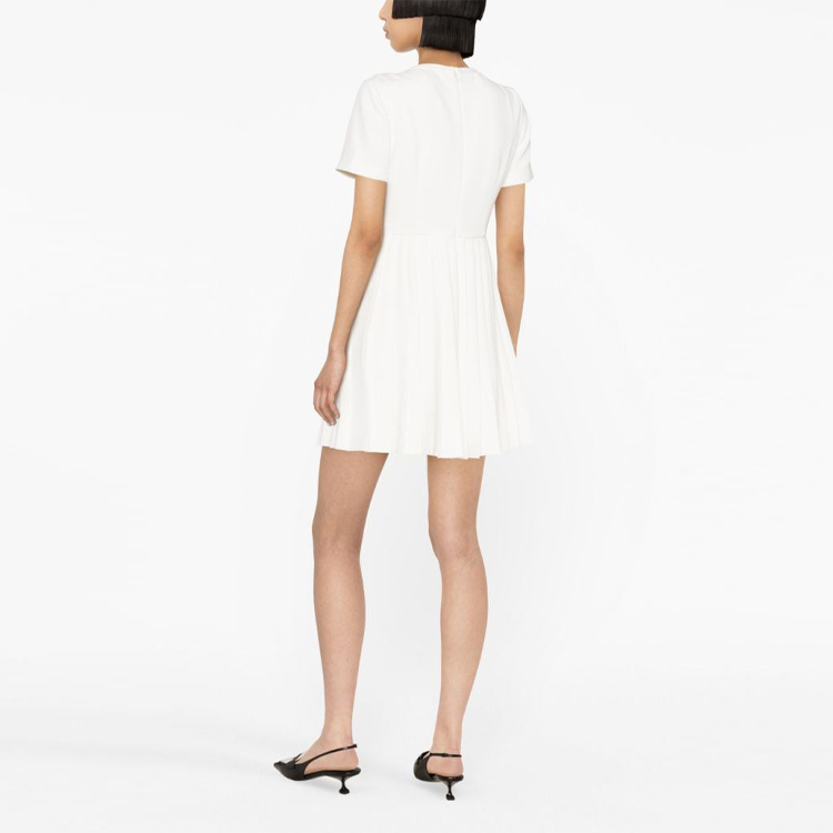 Self-Portrait White Pleated Short-Sleeve Midi Dress PF23044S 圖 4