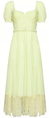 Self-Portrait 黃色泡泡袖中長洋裝 短袖休閒風格 PF23031MYYELLOW Buy Self-Portrait 黃色泡泡袖中長洋裝 短袖休閒風格 PF23031MYYELLOW