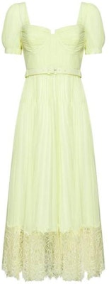 Self-Portrait 黃色泡泡袖中長洋裝 短袖休閒風格 PF23031MYYELLOW Order Self-Portrait 黃色泡泡袖中長洋裝 短袖休閒風格 PF23031MYYELLOW