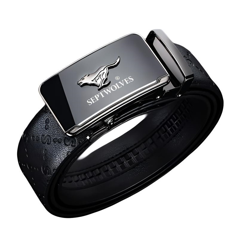 SEPTWOLVES  Genuine Leather Automatic Buckle Belt, 3.5cm Wide Fashion Style ZD7361-115