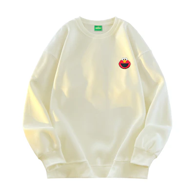 Sesame Street Basic Crewneck Sweatshirt Unisex - Cartoon Graphic, Cozy & Trendy 1618880ZMJ005