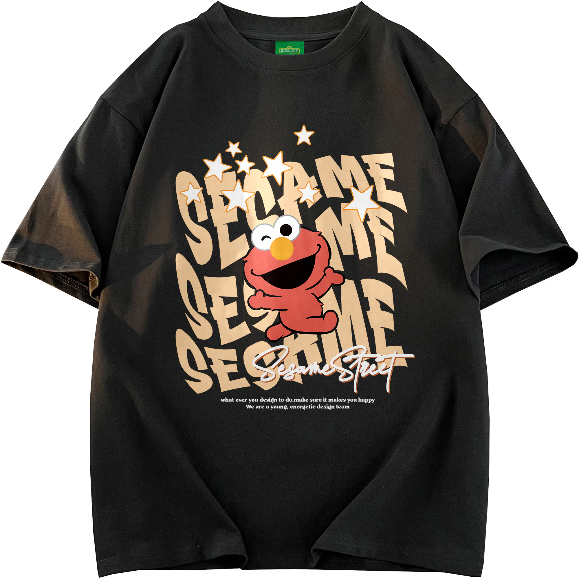 sesame-street-cartoon-graffiti-letter-print-summer-loose-unisex-casual-t-shirt-605705-zmy-365