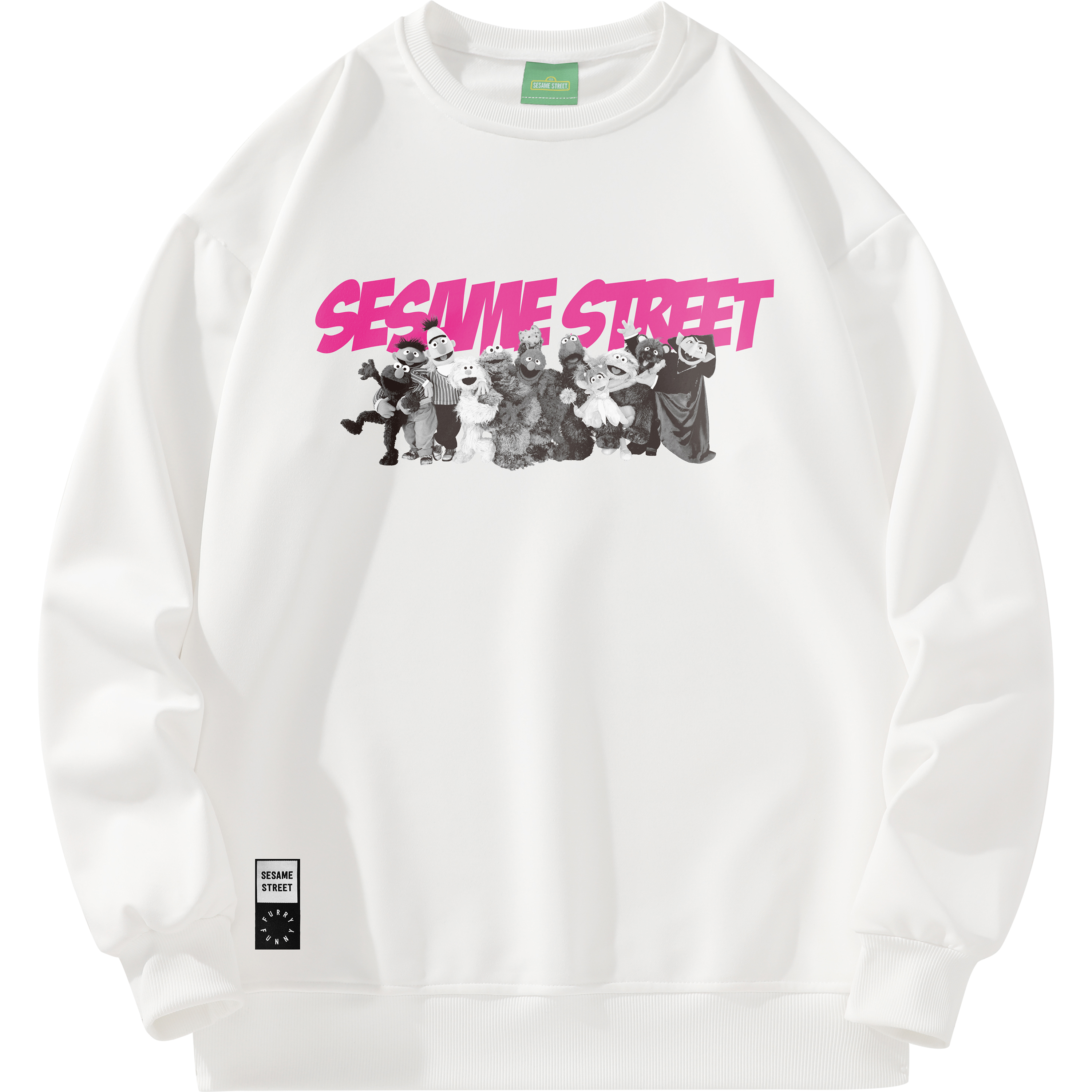 Sesame Street Cartoon Graphic Crewneck Sweatshirt Unisex Casual Loose Fit SSATT233LB6U-JD