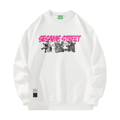Sesame Street Cartoon Graphic Crewneck Sweatshirt Unisex Casual Loose Fit SSATT233LB6U-JD