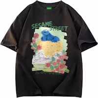 Sesame Street Cartoon Graphic Loose Fit Short Sleeve T-Shirt - Unisex Streetwear 605705ZMY485 Sesame Street Cartoon Graphic Loose Fit Short Sleeve T-Shirt - Unisex Streetwear 605705ZMY485