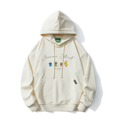 Sesame Street Cartoon Print Oversized Hoodie Unisex Casual Loose Fit Pullover SSATT233LL8U