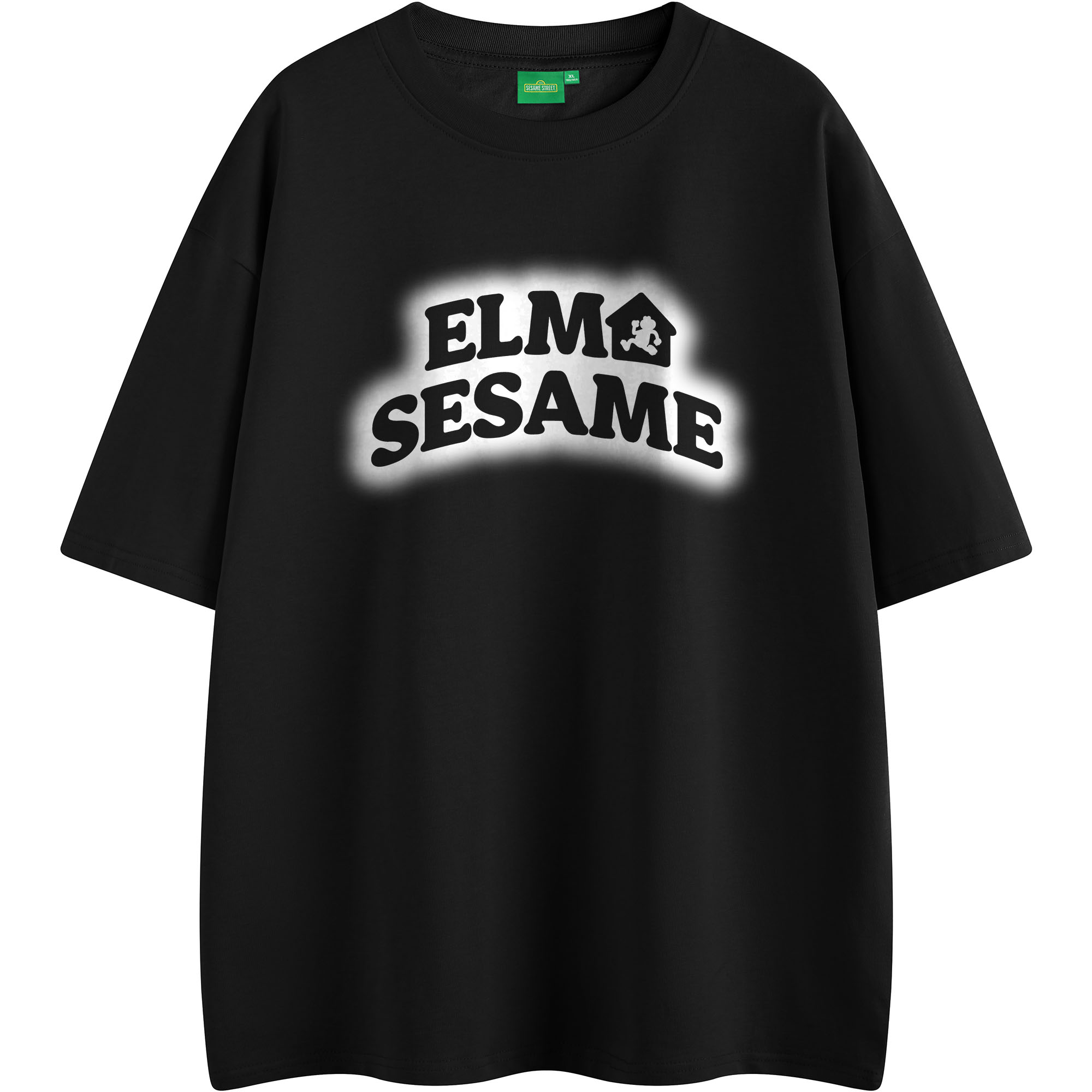 Sesame Street Dopamine Gradient Print Unisex Oversized Breathable T-Shirt 1619999ZMJ110