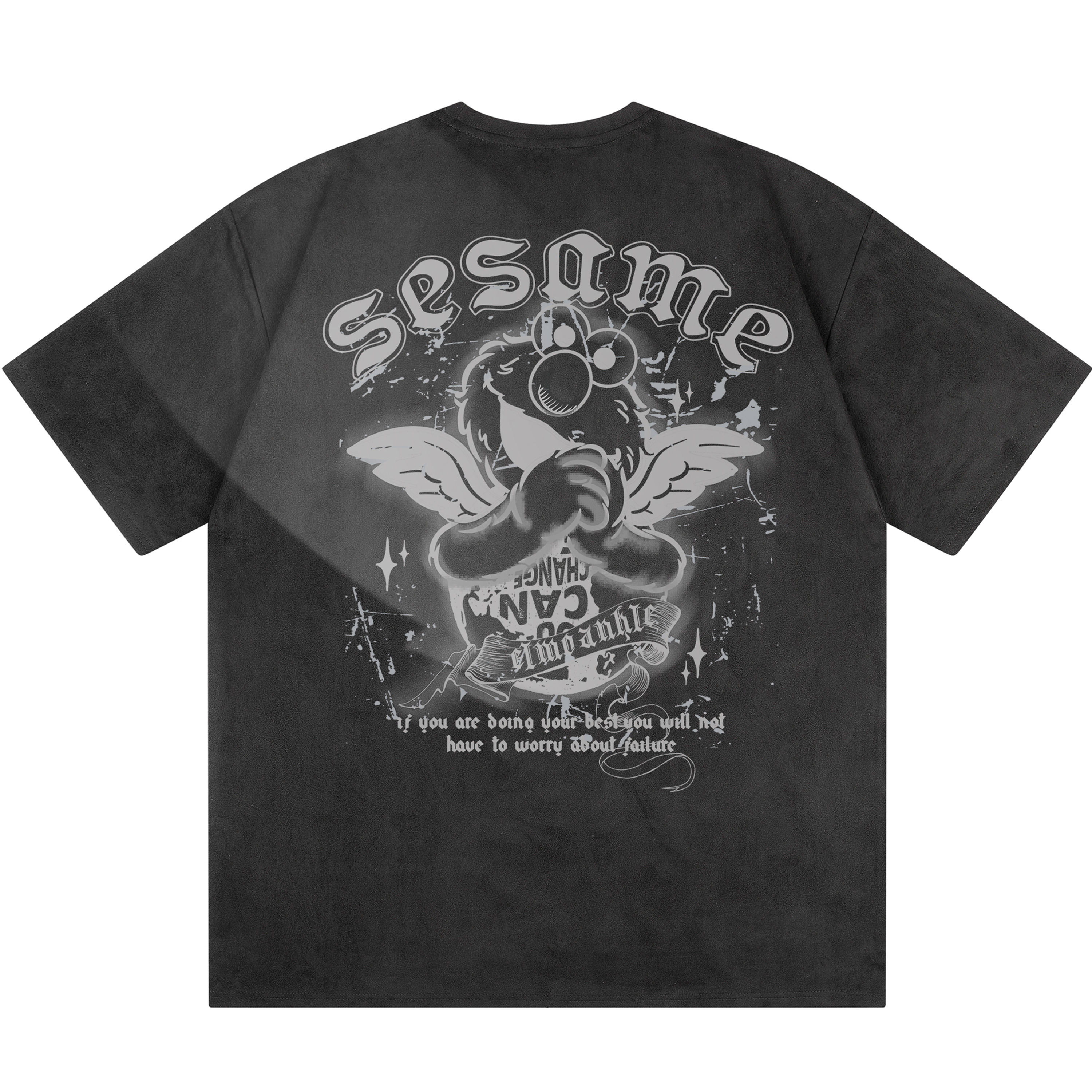 Sesame Street Elmo Angel Suede Vintage Oversized Unisex T-Shirt 603999ZMY418