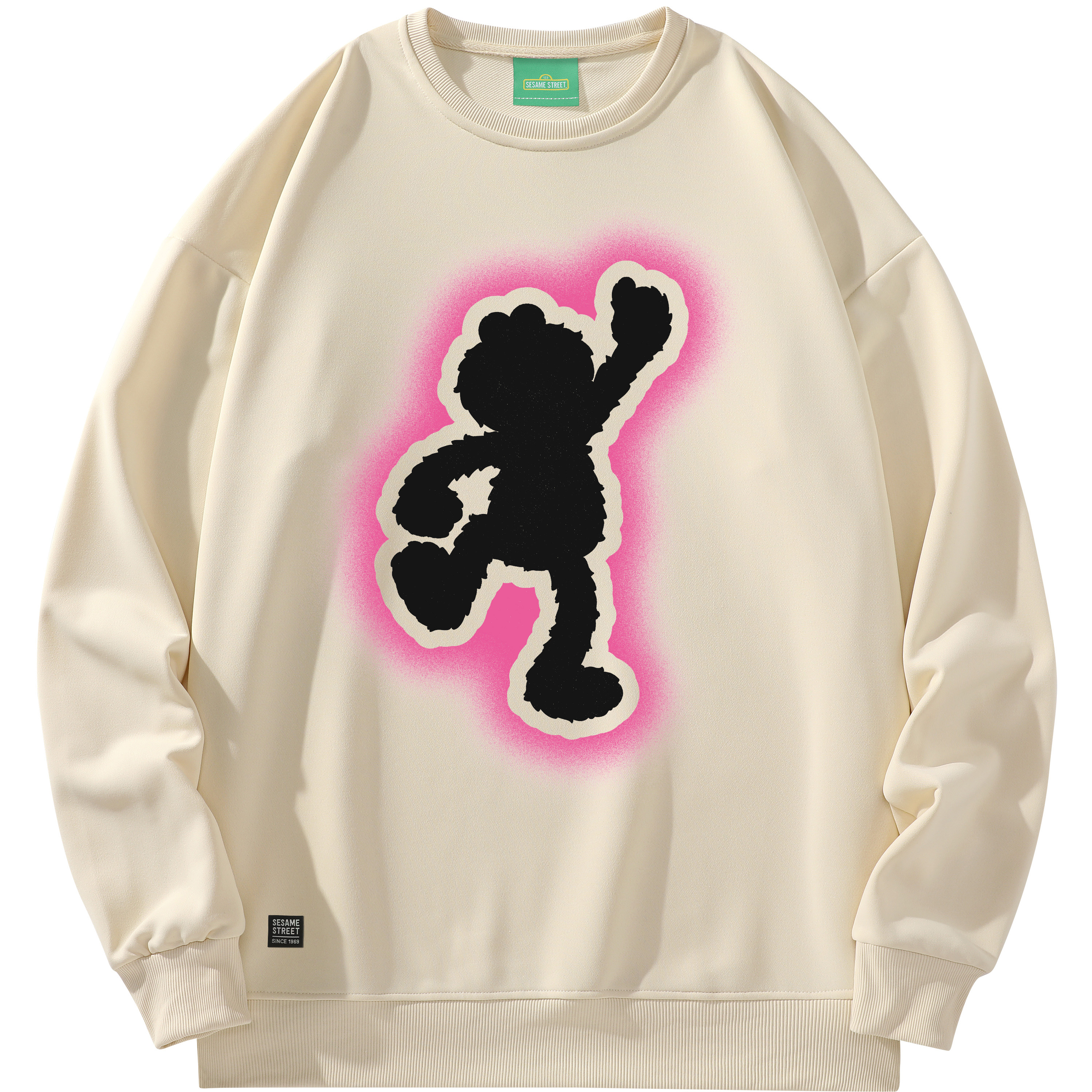 Sesame Street Elmo Dopamine Cartoon Print Oversized Pullover Sweatshirt Unisex SSATT233LF9U-JD