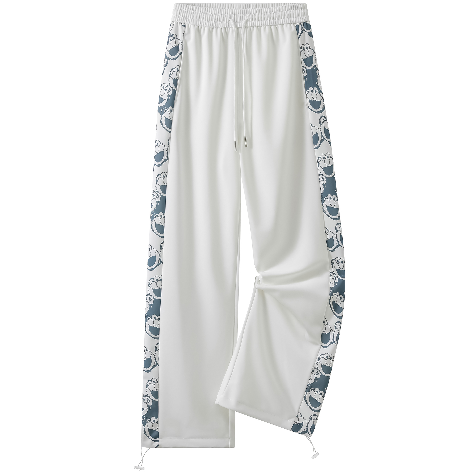 Sesame Street Elmo Loose Fit Ice Silk Straight-Leg Drawstring Casual Pants Unisex 4319999ZM