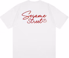 Sesame Street Glow-in-the-Dark Oversized Logo T-Shirt Unisex Casual Style. 605705ZMY517 Sesame Street Glow-in-the-Dark Oversized Logo T-Shirt Unisex Casual Style. 605705ZMY517