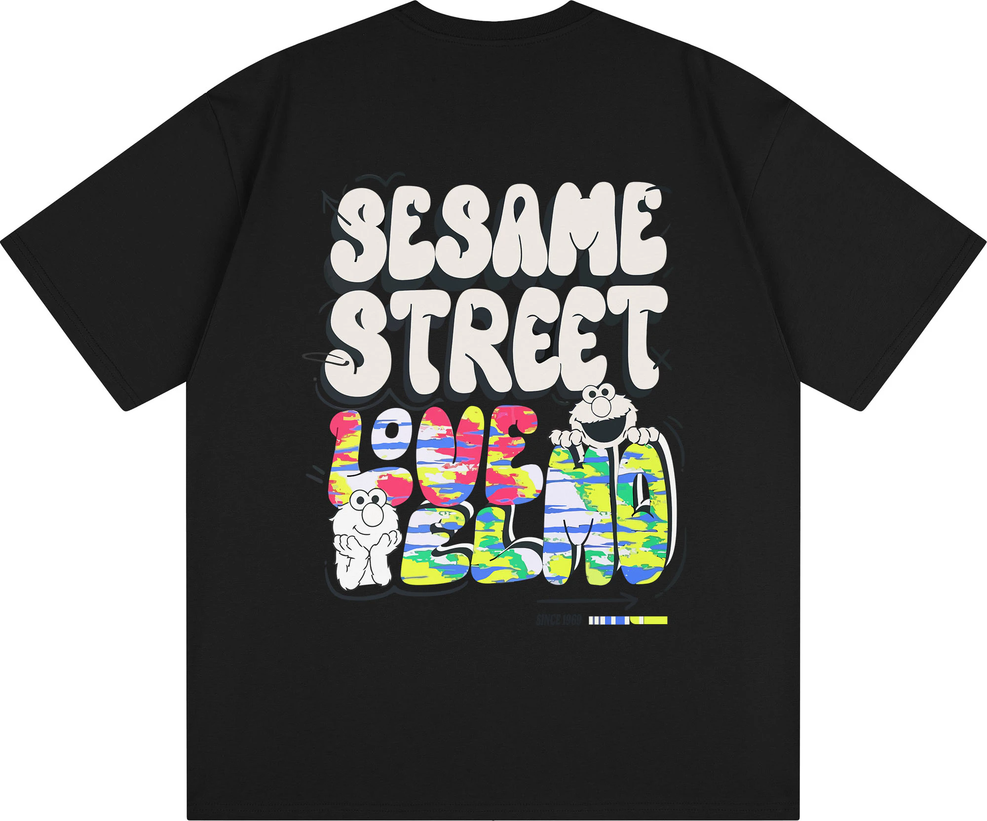 sesame-street-graffiti-logo-print-loose-fit-cotton-t-shirt-unisex-1619999-zmj-134