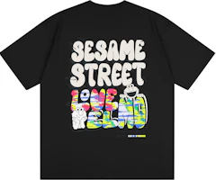 Sesame Street Graffiti Logo Print Loose Fit Cotton T-Shirt Unisex 1619999ZMJ134 Sesame Street Graffiti Logo Print Loose Fit Cotton T-Shirt Unisex 1619999ZMJ134