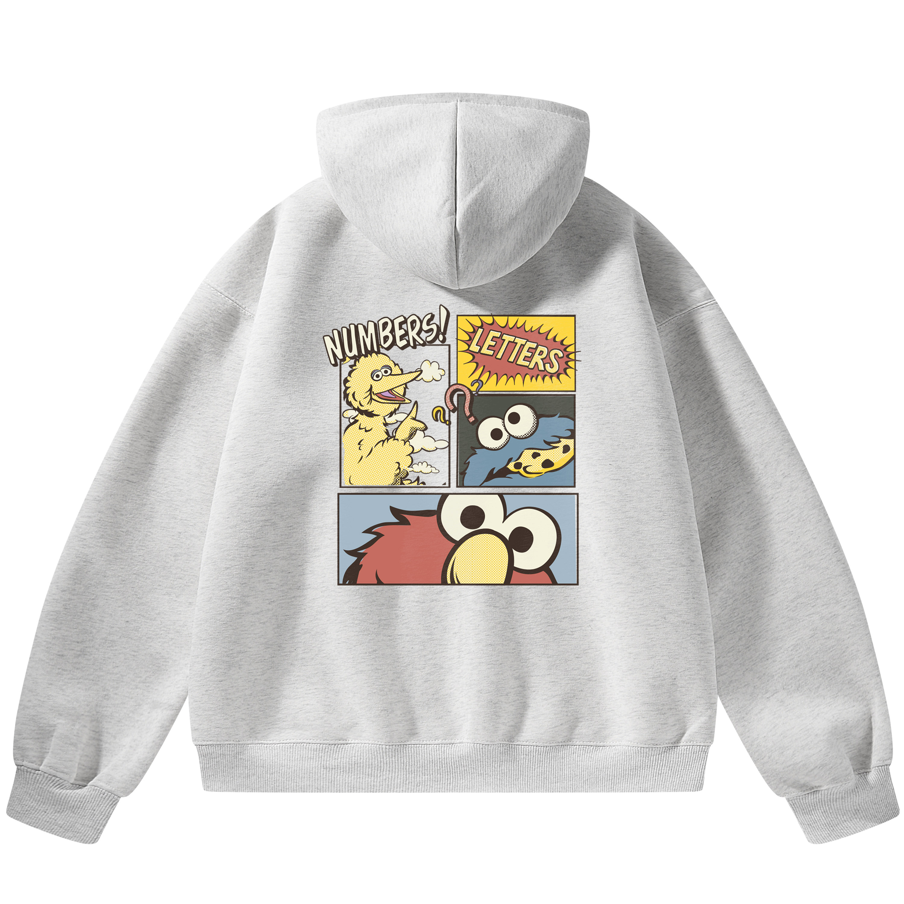 Sesame Street Graphic Hoodie - Loose Fit, Cartoon Print, Unisex, Warm & Stylish 128SS0238Y