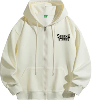 Sesame Street Logo Print Casual Zip-Up Hoodie - Unisex Streetwear Style 1618882ZMJ030 Sesame Street Logo Print Casual Zip-Up Hoodie - Unisex Streetwear Style 1618882ZMJ030