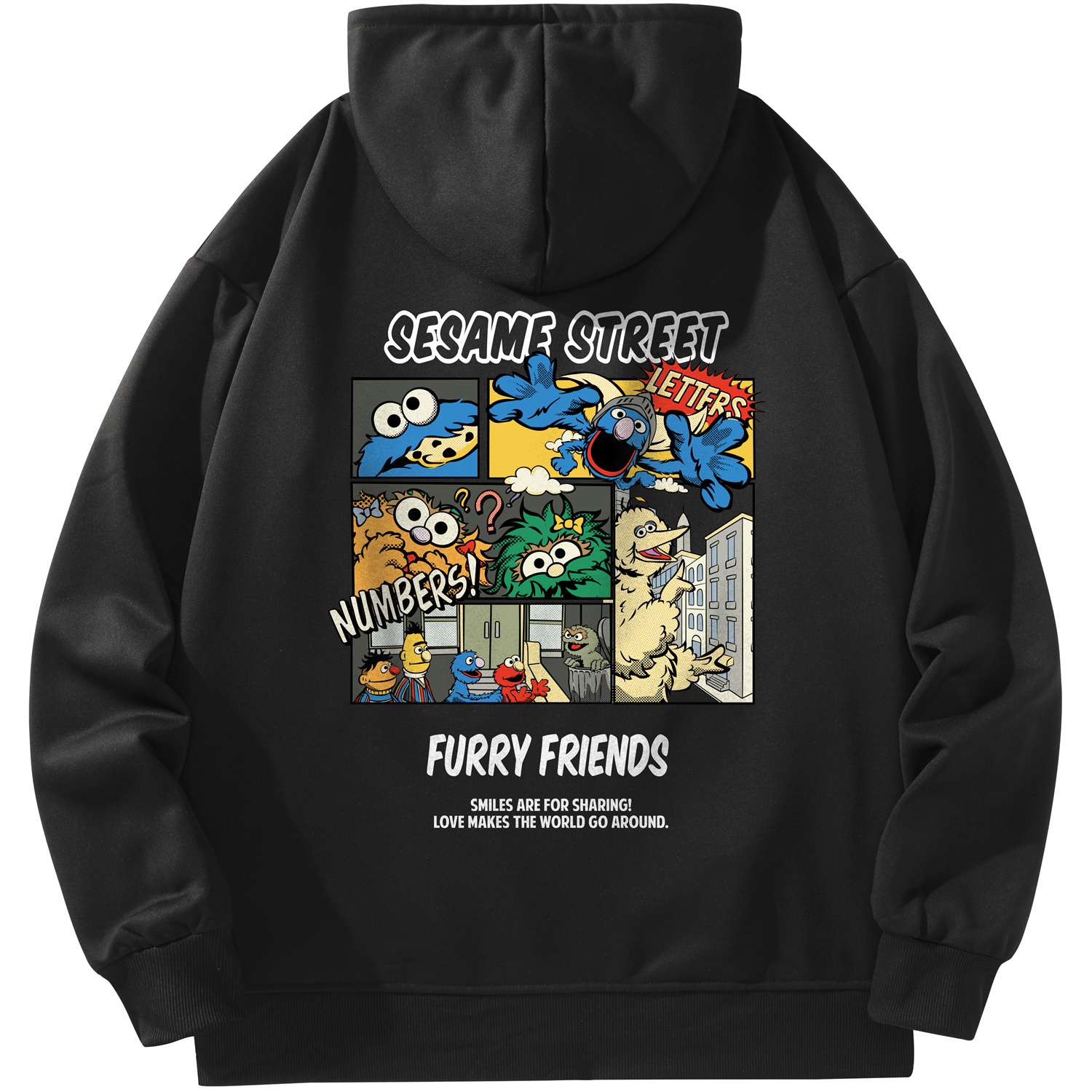 Sesame Street Oversized Vintage Cartoon Hoodie Unisex - Warm, Loose Fit, Stylish SSATT233LF7U-JD