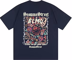 Sesame Street Paisley Logo Print Oversized Unisex Casual T-Shirt 605705ZMY430 Sesame Street Paisley Logo Print Oversized Unisex Casual T-Shirt 605705ZMY430