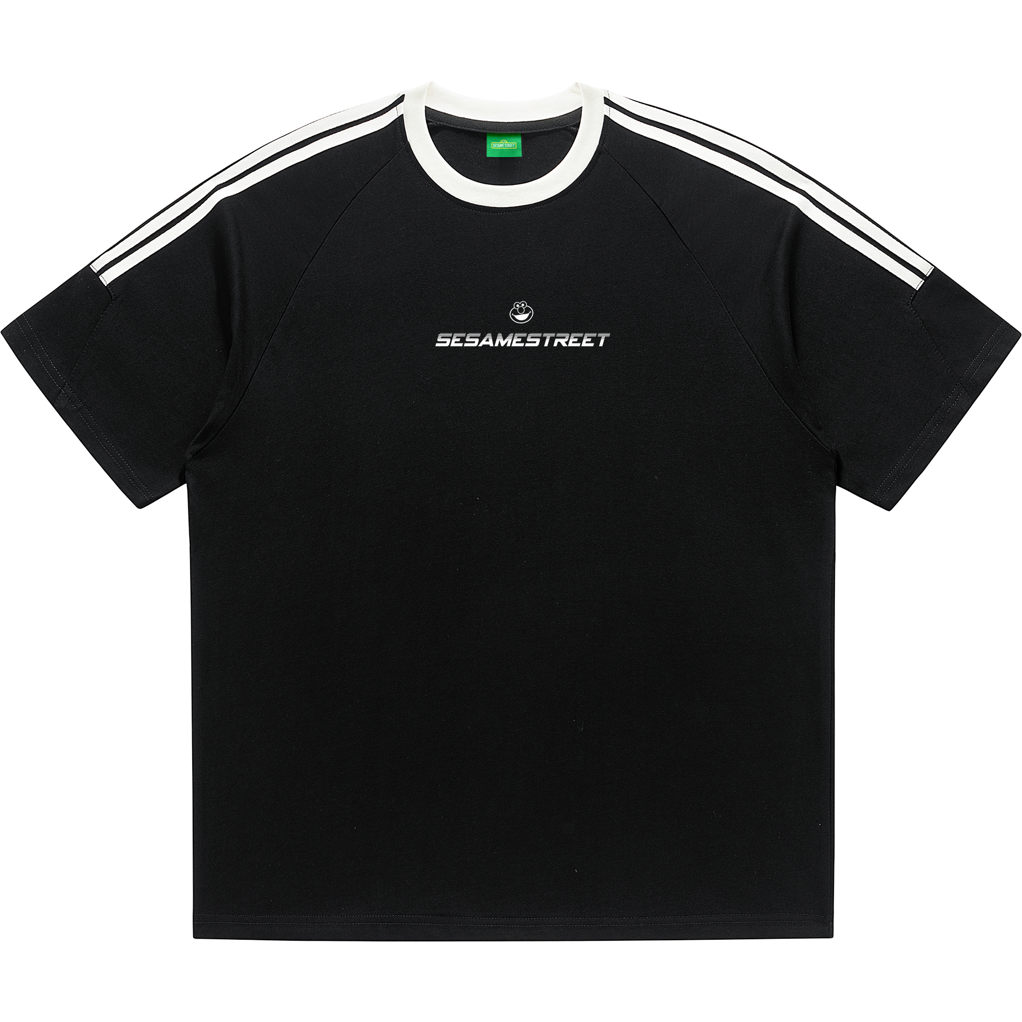 Sesame Street Relaxed Fit Logo Raglan Sleeve Unisex Streetwear T-Shirt. 202452ZMY525