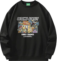 Sesame Street Retro Cartoon Letter Print Loose Fit Unisex Pullover Crewneck Sweater SSATT233LF5U-JD Sesame Street Retro Cartoon Letter Print Loose Fit Unisex Pullover Crewneck Sweater SSATT233LF5U-JD
