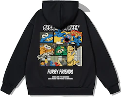 Sesame Street Retro Cartoon Print Oversized Hoodie Jacket - Unisex Couples Style SSATT233LA8U-JD Sesame Street Retro Cartoon Print Oversized Hoodie Jacket - Unisex Couples Style SSATT233LA8U-JD