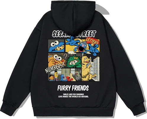 Sesame Street Retro Cartoon Print Oversized Hoodie Jacket - Unisex Couples Style SSATT233LA8U-JD Buy Sesame Street Retro Cartoon Print Oversized Hoodie Jacket - Unisex Couples Style SSATT233LA8U-JD