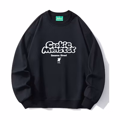 Sesame Street Solid Color Retro Cartoon Logo Printed Crewneck Sweatshirt Unisex SSATT233LG6U