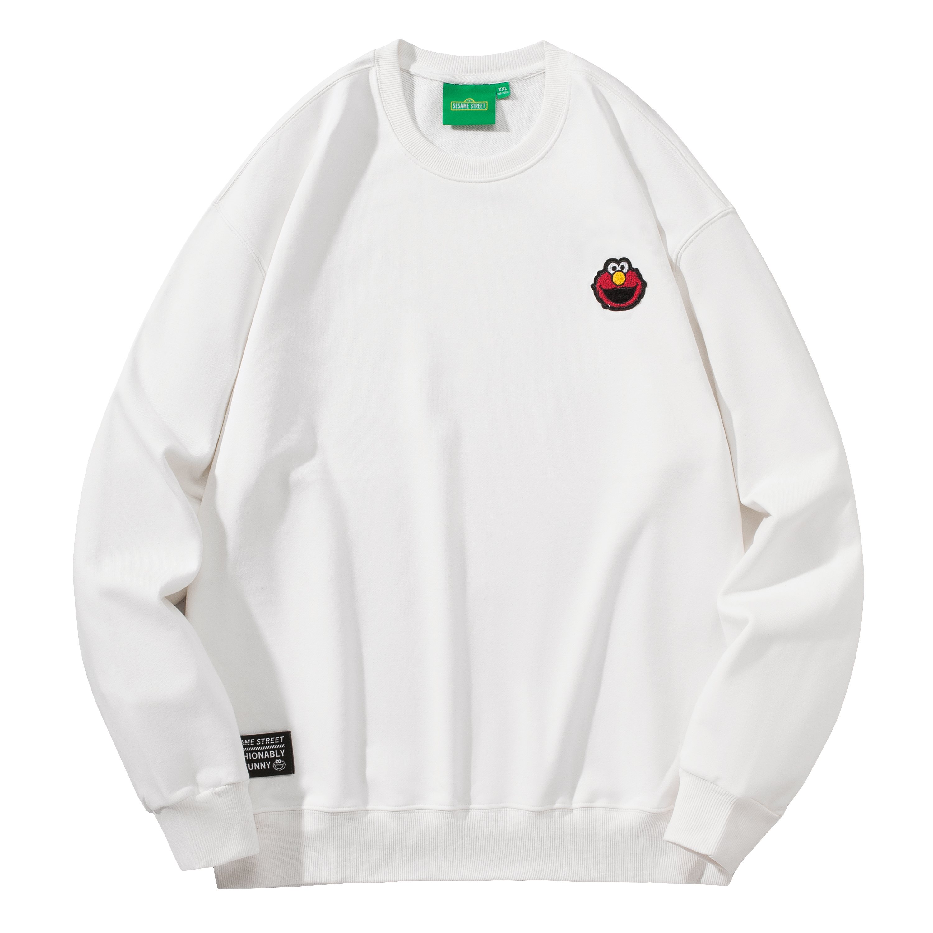 Sesame Street Solid Logo Embroidered Loose Fit Crewneck Sweatshirt Unisex SSDTT231183U
