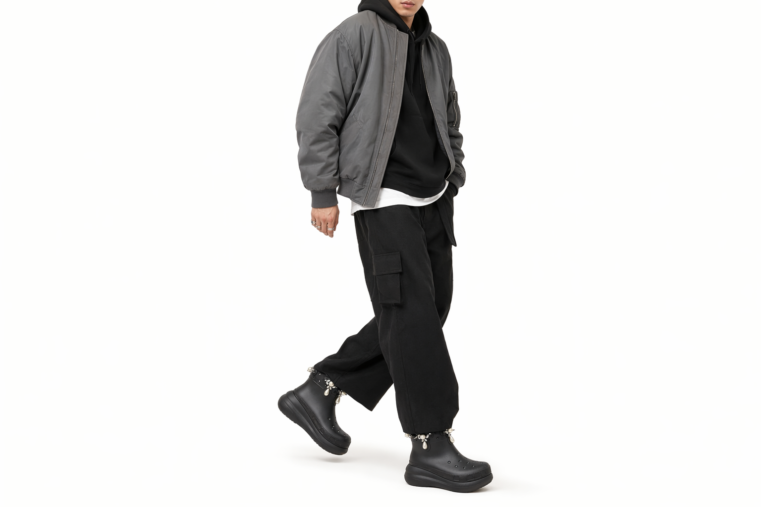 Order 시몬 로샤 x 크록스 클래식 크러시 부츠 ''블랙'' 210143-001