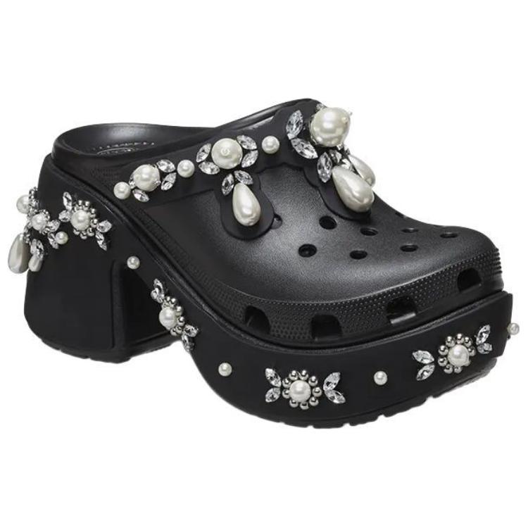Shop Simone Rocha x Crocs Siren Spiked Klomp ''Zwart'' 210646-001