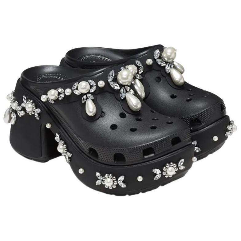 Purchase Simone Rocha x Crocs Siren Spiked Klomp ''Zwart'' 210646-001