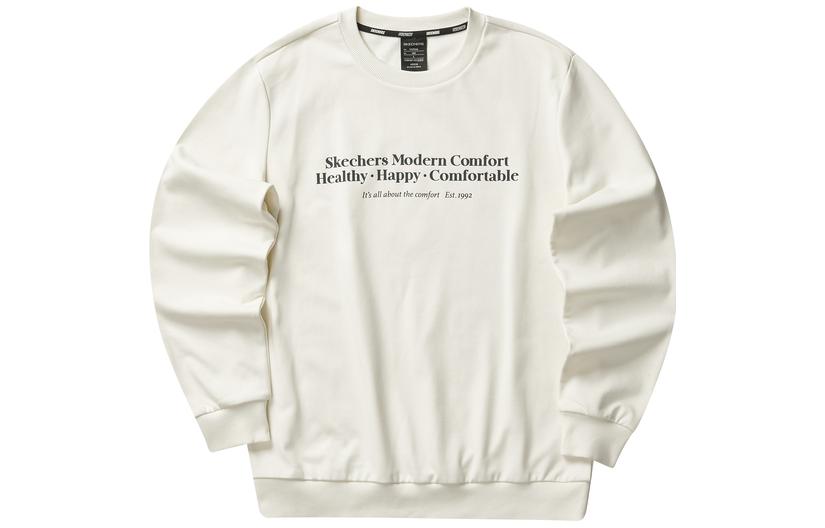 Skechers 雅钻 Series Casual Comfort Pullover Crewneck Sweatshirt Tofu White L323M048-0211