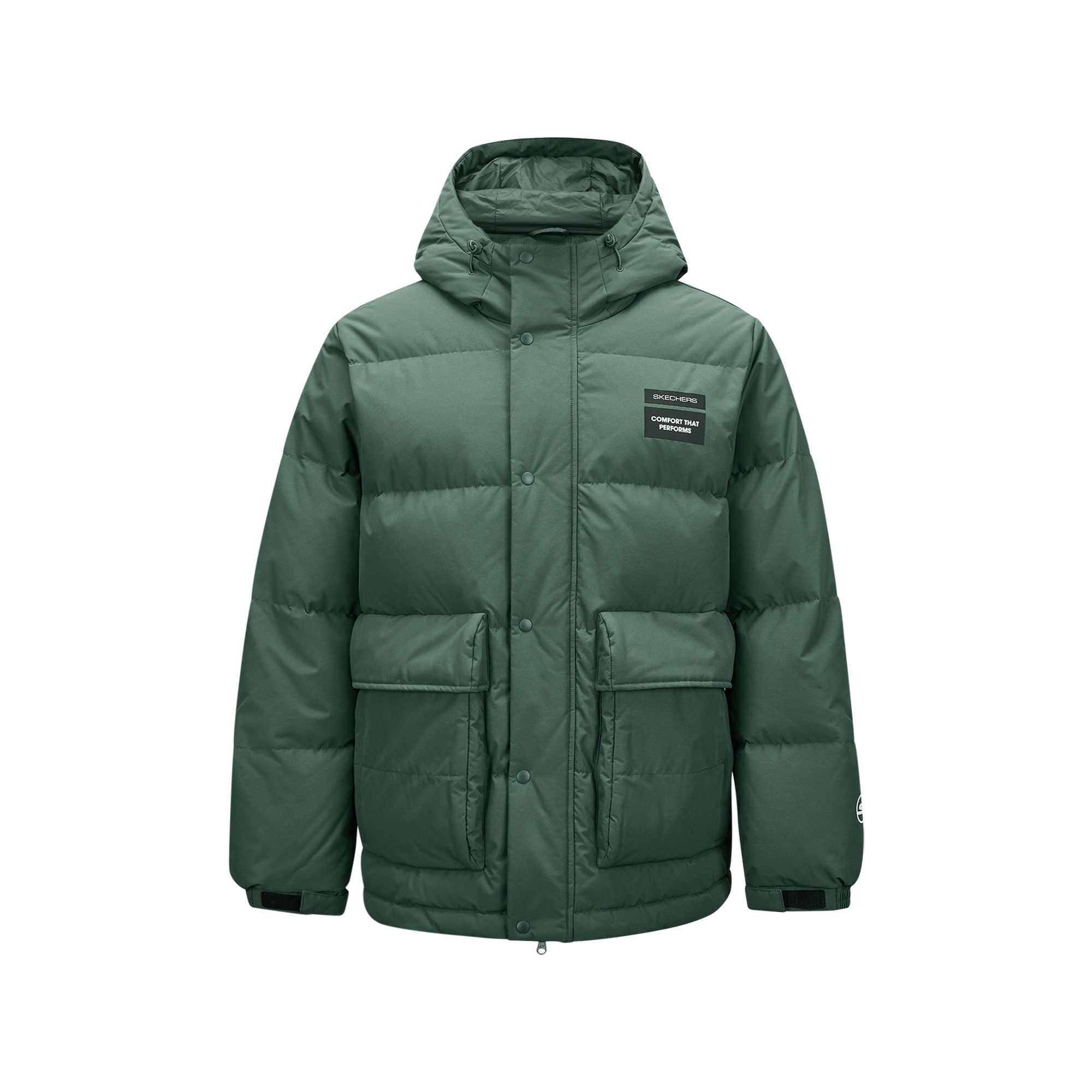 Skechers  Basic Sports Series Comfortable Warm Casual Down Jacket Green P424M057-03RT