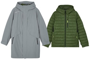 Skechers Grey & Green Casual Hooded Down Coat & Sportswear Set. L423M147-00MM Skechers Grey & Green Casual Hooded Down Coat & Sportswear Set. L423M147-00MM