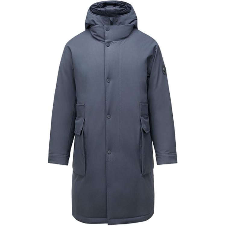 Skechers  Long Hooded Water-Resistant Down Jacket Dark Gray L424M156-00W5