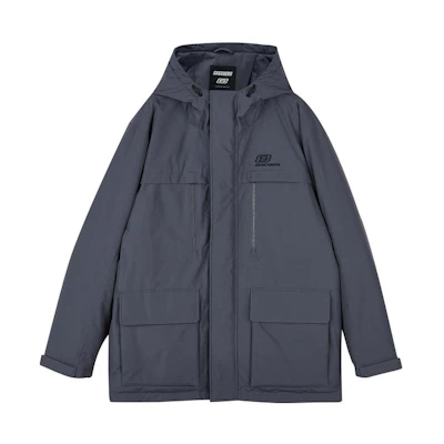 Skechers Waterproof Hooded Down Jacket Casual Coat Dark Grey. L423M097-00W5