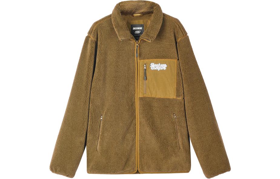 Skechers Active Lifestyle Solid Zip Fleece Jacket Unisex Light Brown L423U076-01N2