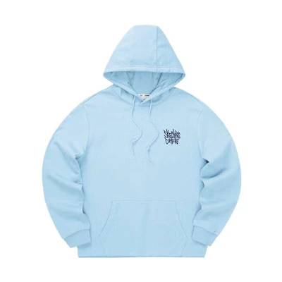 Skechers Airy Blue Fleece Hoodie Unisex Loose Fit Pullover L322U105-01CQ