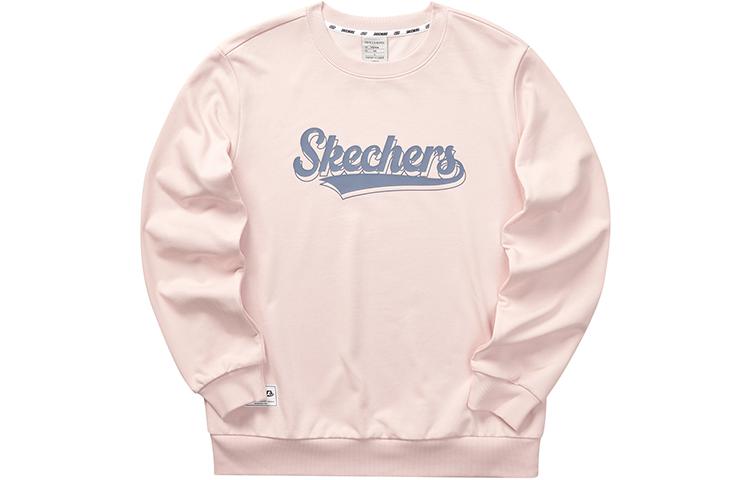 Skechers Alphabet Print Crewneck Pullover Sweatshirt Unisex Pink Peach Blossom L323U075-01NK