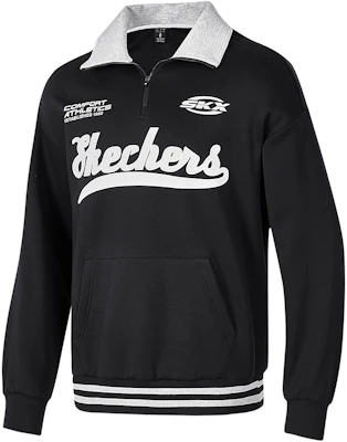 Skechers Alphabet Print Long Sleeve Polo Sweatshirt Unisex Carbon Black P424U028-0018 Buy Skechers Alphabet Print Long Sleeve Polo Sweatshirt Unisex Carbon Black P424U028-0018