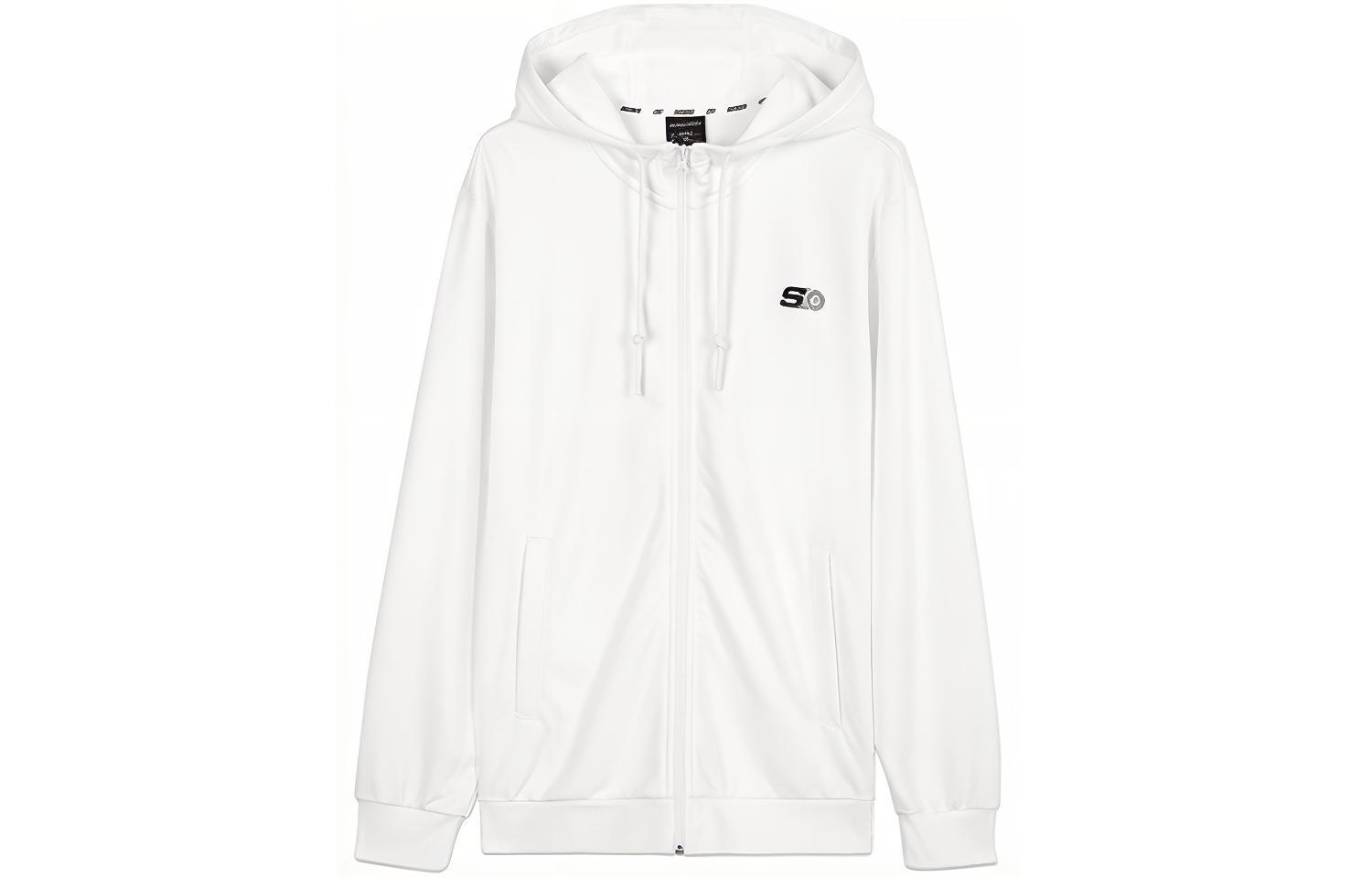 Skechers Alphabet Print Zipper Hoodie Unisex Long Sleeve Sweatshirt L321U246