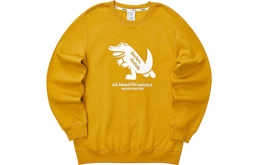 Skechers Animal Print Knitted Crewneck Sweatshirt Unisex Yellow L423U074-00UV