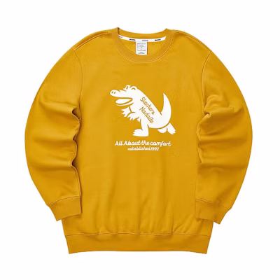 Skechers Animal Print Knitted Crewneck Sweatshirt Unisex Yellow L423U074-00UV
