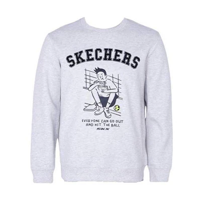 Skechers Anime Print Crewneck Sweatshirt Unisex - Gray P423U017-02F0