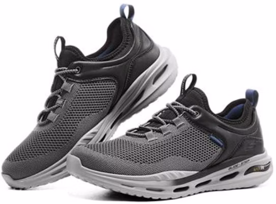Skechers Arch Fit Orvan 減震防滑耐磨透氣 低筒 跑步鞋 灰黑色 Lookbook Skechers Arch Fit Orvan 減震防滑耐磨透氣 低筒 跑步鞋 灰黑色