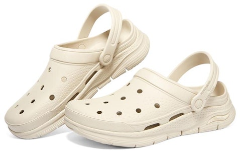 Skechers Arch Fit-Valiant 泡泡鞋 休閒洞洞涼鞋 白 Lookbook Skechers Arch Fit-Valiant 泡泡鞋 休閒洞洞涼鞋 白