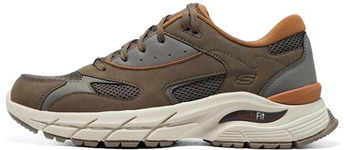 Skechers Arch Fit Baxter 'Coklat Kelabu Kuning' 210424-TPE Buy Skechers Arch Fit Baxter 'Coklat Kelabu Kuning' 210424-TPE