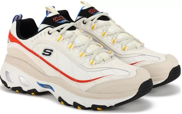 Skechers D'lites Arch Fit 更好的自我 舒適耐磨運動休閒鞋 白紅 Lookbook Skechers D'lites Arch Fit 更好的自我 舒適耐磨運動休閒鞋 白紅