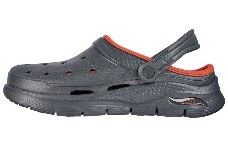 Skechers Arch Fit Lined-Chillaxing 'Grey Orange' 243163-OLV