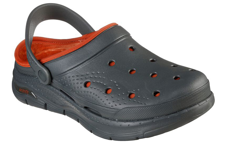 Lookbook Skechers Arch Fit Lined-Chillaxing 'Grey Orange' 243163-OLV
