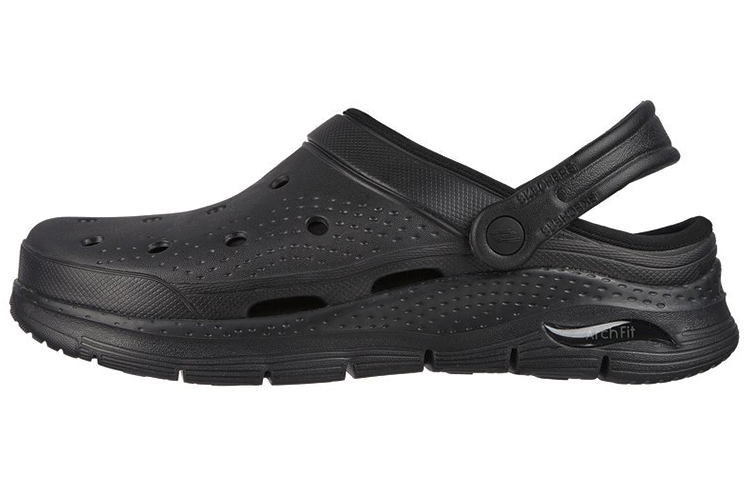 Skechers Arch Fit Lined-Chillaxing 'Outdoor Closed Toe Flat Black' 243163-BBK